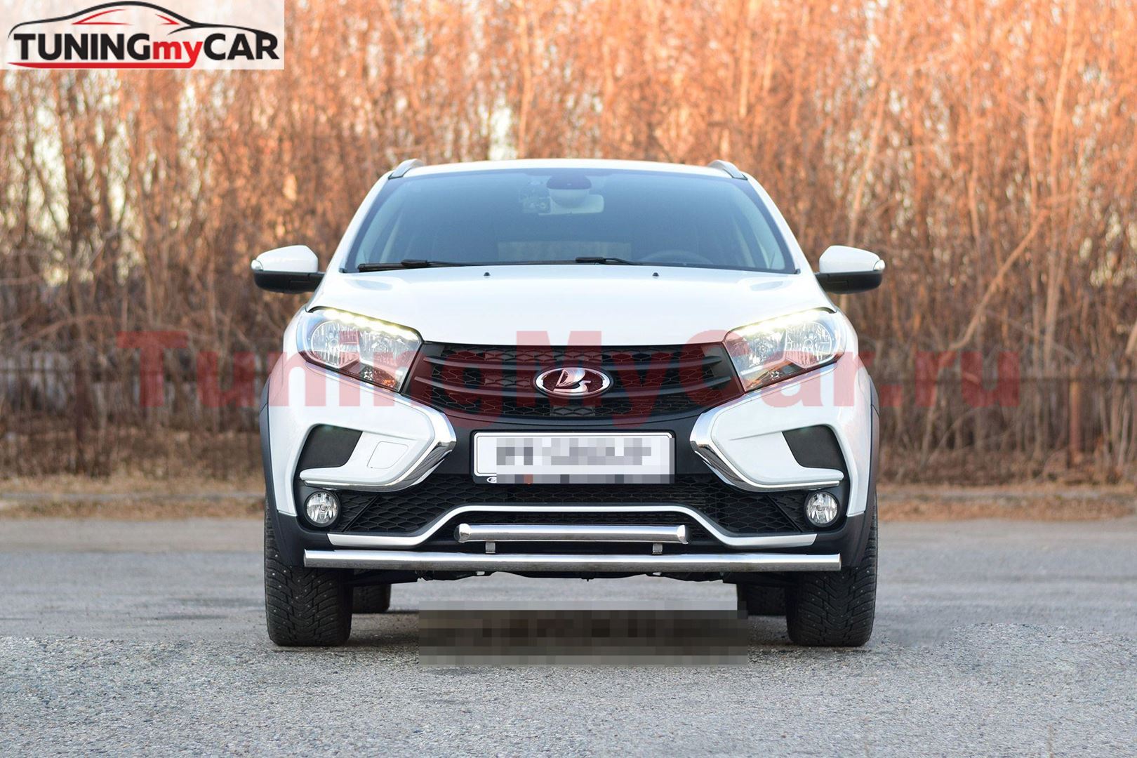 Защита переднего бампера двойная Ø51/51 мм (НПС) LADA XRAY Cross с 2018