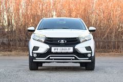 Защита переднего бампера двойная Ø51/51 мм (НПС) LADA XRAY Cross с 2018