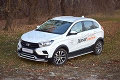 Защита переднего бампера двойная Ø51/51 мм (НПС) LADA XRAY Cross с 2018