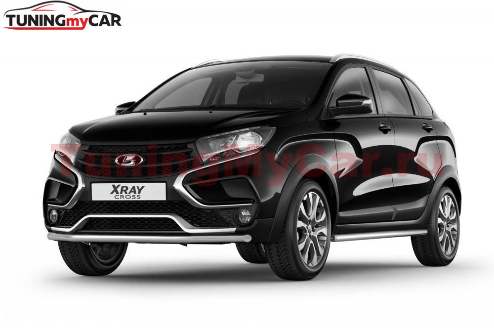 Защита переднего бампера одинарная Ø51 мм (НПС) LADA XRAY Cross с 2018