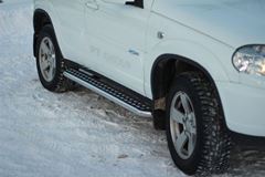 Защита порогов с алюм. площадкой 51мм (НПС) CHEVROLET Niva 2009-2020/ LADA Niva 2020-/ LADA Niva Travel 2021-