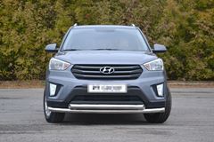 Защита переднего бампера двойная 63/63 мм (НПС) Hyundai Creta 2016-