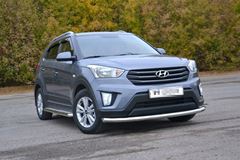 Защита переднего бампера одинарная 63 мм (НПС) Hyundai Creta 2016-