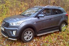 Защита порогов с алюм. площадкой 51 мм (НПС) Hyundai Creta-2016-