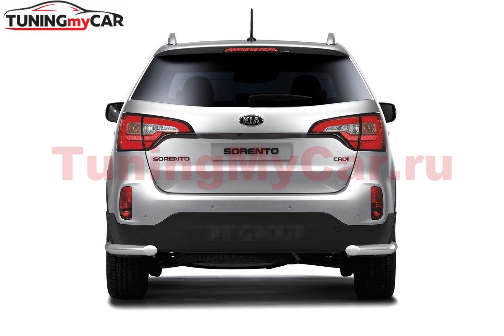 Защита заднего бампера угловая Ø63мм (НПС) KIA Sorento с 2014