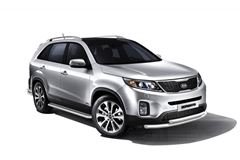 Защита переднего бампера двойная Ø63/51мм (НПС) KIA Sorento с 2014