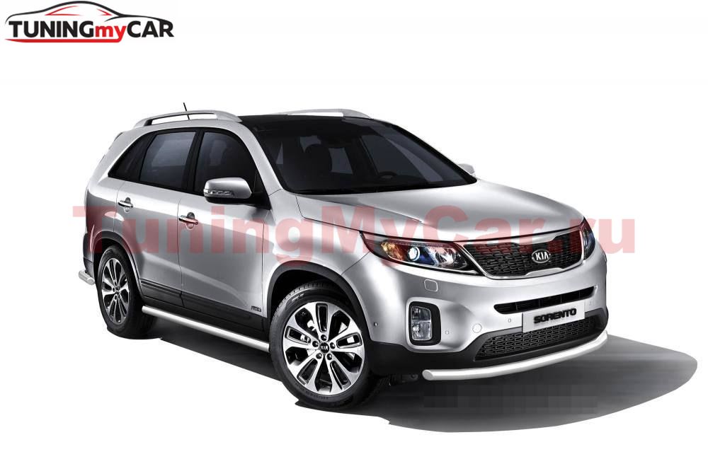 Защита переднего бампера одинарная Ø63мм (НПС) KIA Sorento с 2014
