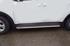 Защита порогов с алюм. площадкой 51 мм (НПС) KIA Sportage 2016-