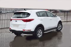 Защита заднего бампера угловая Ø63мм (НПС) KIA Sportage 2016-2018