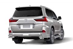 Защита заднего бампера двойная угловая 63/51 мм (НПС) LEXUS 450D 2015-