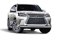 Защита переднего бампера двойная Ø63/63мм (НПС) LEXUS 450D 2015-
