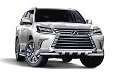 Защита переднего бампера двойная с зубьями 63/63мм (НПС) LEXUS 450D 2015-