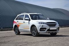 Защита переднего бампера двойная с пластинами 63/63мм (НПС) LIFAN X60 2017-