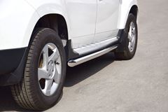 Защита порогов вогнутые Ø63мм (НПС) RENAULT Duster 2012-2020/ NISSAN Terrano 2014-