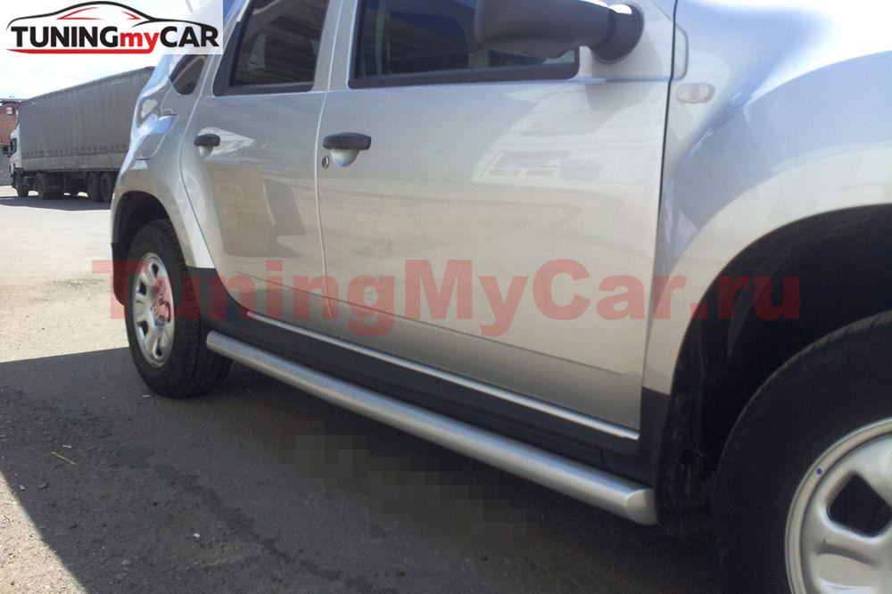 Защита порогов вогнутая 63мм (ППК) RENAULT Duster 2012-2020/ NISSAN Terrano 2014-