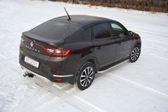 Защита порогов с алюминиевой площадкой Ø51 мм (НПС) Renault ARKANA с 2019 -