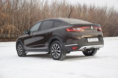 Защита порогов вогнутая Ø51 мм (ППК) (Цвет Искра) Renault ARKANA c 2019-