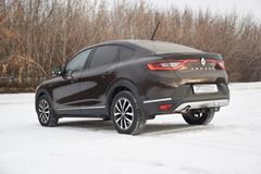 Защита порогов вогнутая Ø51 мм (ППК) (Цвет Шагрень) Renault ARKANA c 2019-