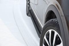 Защита порогов с алюминиевой площадкой  51мм (ППК) (Цвет Шагрень) Renault ARKANA с 2019 -