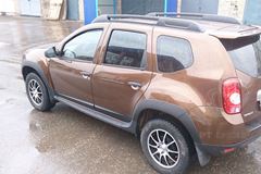 Накладки на крылья (чёрное тиснение) (ABS) RENAULT DUSTER 2016-