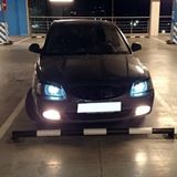 Решетка радиатора Hyundai Accent (плетенка) ЧЕРНЫЙ ЛАК