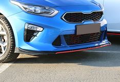 Сплиттер (Губа) Sport Line переднего бампера KIA Ceed 3 Вариант №2 (С КЛЫКАМИ)