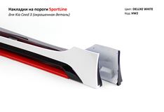 Накладки на пороги KIA Ceed 3 стиль Sport Line (ПОД БРЫЗГОВИКИ)