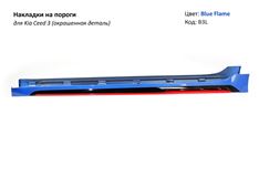 Накладки на пороги KIA Ceed 3 стиль Sport Line (БЕЗ БРЫЗГОВИКОВ)