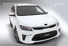 Накладки на переднюю оптику (реснички) Kia Rio 4 2017+ в стиле Sport Line