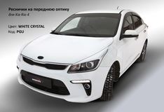 Накладки на переднюю оптику (реснички) Kia Rio 4 2017+ в стиле Sport Line