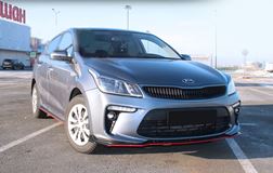 Сплиттер (губа) переднего бампера Sport Line для Kia Rio 4