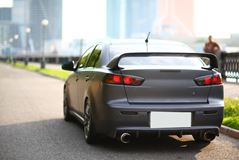 Накладка на задний бампер диффузор ПОД ДВЕ ТРУБЫ Mitsubishi Lancer 10