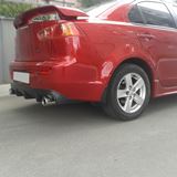 Накладка на задний бампер диффузор ПОД ДВЕ ТРУБЫ Mitsubishi Lancer 10