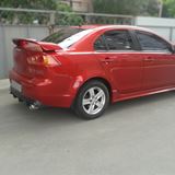 Накладка на задний бампер диффузор ПОД ДВЕ ТРУБЫ Mitsubishi Lancer 10