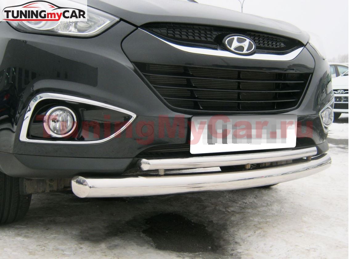 Защита переднего бампера D63/42 (дуга) для Hyundai IX35 2010-2012