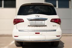 Защита заднего бампера D76 (дуга) для Infiniti QX80 2014-2017