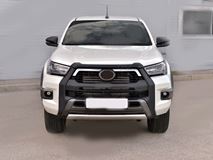 Защита переднего бампера d75х42 дуга для Toyota Hilux Black Onyx 2020-