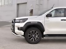 Защита переднего бампера d63 волна-d75х42 дуга для Toyota Hilux Black Onyx 2020-