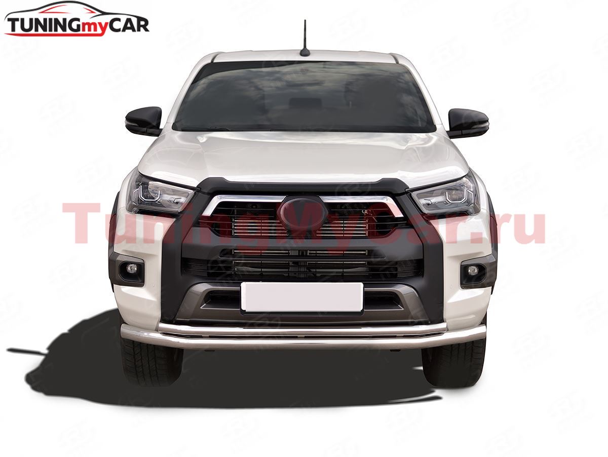 Защита переднего бампера d63 секции-d42 секции для Toyota Hilux Black Onyx 2020-