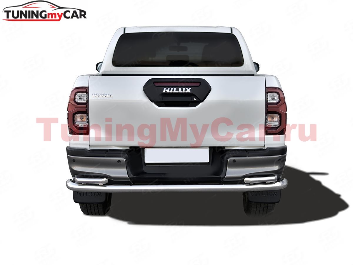 Защита заднего бампера d63 секции-d42 уголки для Toyota Hilux Black Onyx 2020-
