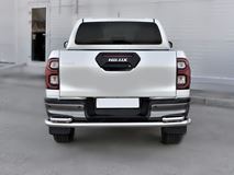 Защита заднего бампера d63 секции-d42 уголки для Toyota Hilux Black Onyx 2020-