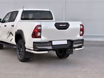Защита заднего бампера уголки d76 секции-d63 прямая для Toyota Hilux Black Onyx 2020-