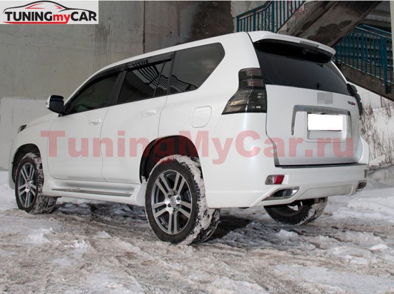 Бампер задний в стиле ELFORD для Land Cruiser Prado J150 (2009-2013) (НЕ укомплектован насадками)