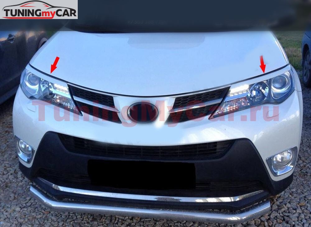 Реснички на фары для Toyota Rav4 2013-2015
