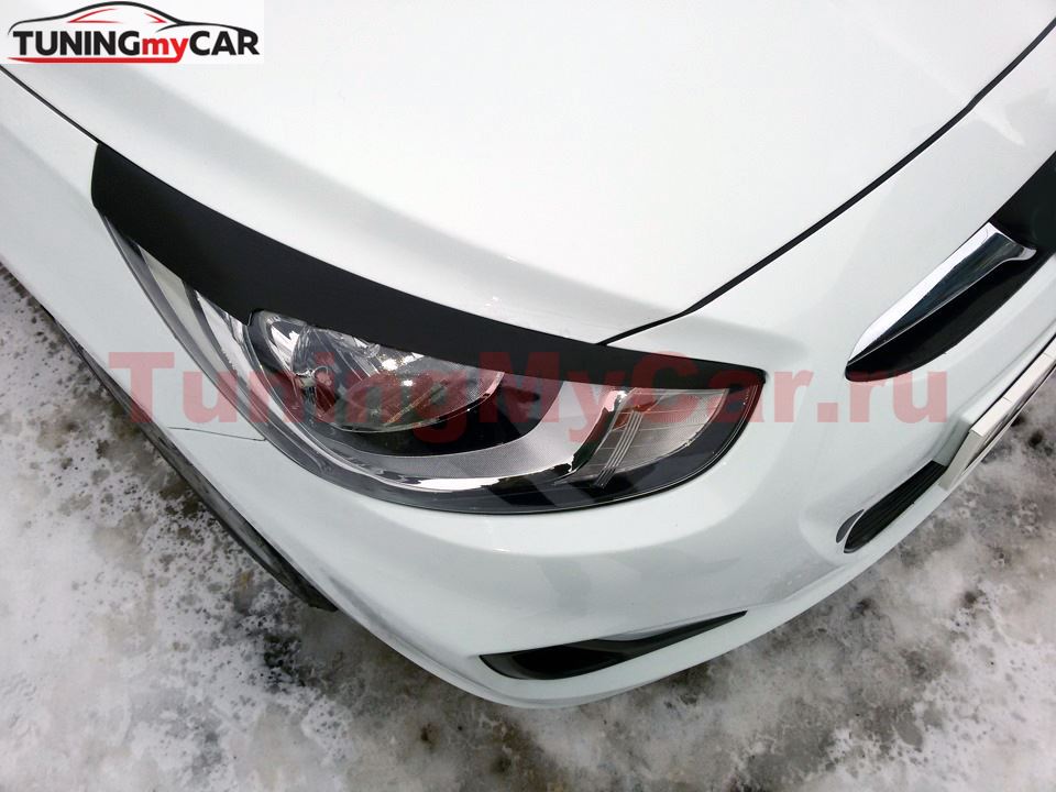 Накладки на фары (реснички) Hyundai Solaris 2011 - 2014