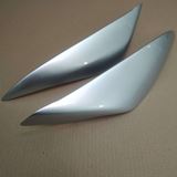 Накладки на фары крашеные в серебристый Toyota Land Cruiser Prado 120 2002-2009 (цвет 1D4 SILVER)
