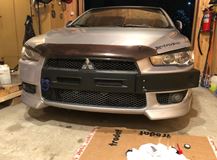 Воздуховоды (ноздри) цельные в передний бампер Mitsubishi Lancer 10 2007-2010