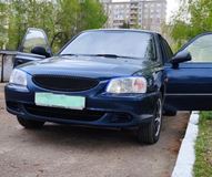 Решетка радиатора Hyundai Accent (плетенка) ЧЕРНЫЙ ЛАК