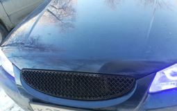 Решетка радиатора Hyundai Accent (плетенка) ЧЕРНЫЙ ЛАК