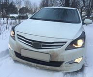 Реснички (накладки) на фары Hyundai Solaris 2014-2017 рестайл